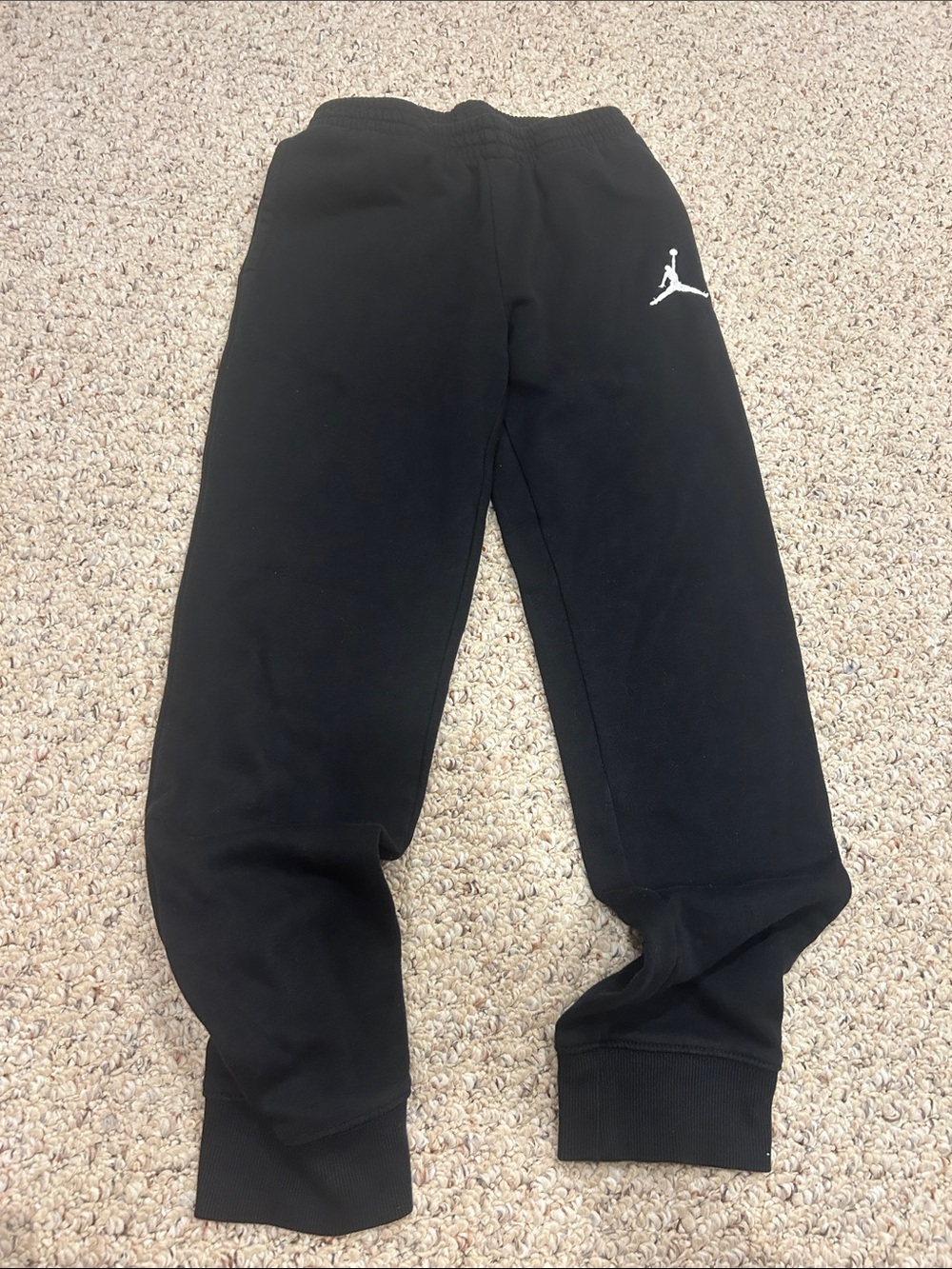 Jordan Black Kids Jogger Sweatpants with White Jumpman